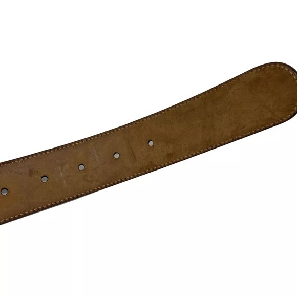 Auth GUCCI Interlocking G/Ssima Line Black Gold Leather Hardware Belt 283-121524 - Picture 4 of 7